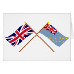 UK and Tuvalu Crossed Flags cards