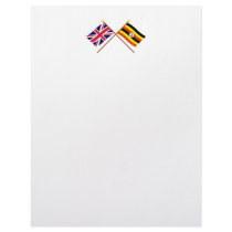 UK and Uganda Crossed Flags Custom Letterhead
