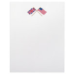 UK and United States Crossed Flags Letterhead Design