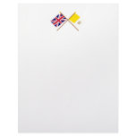 UK and Vatican City Crossed Flags Personalized Letterhead