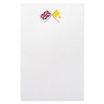 UK and Vatican City Crossed Flags Custom Stationery