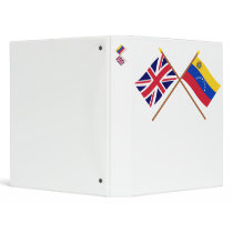 UK and Venezuela Crossed Flags 3 Ring Binders