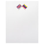 UK and Venezuela Crossed Flags Letterhead Design