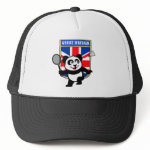This little badminton-playing panda is too cute! Panda holds a raquet and is ready to hit the shuttle for the British team! Great for fans of the United Kingdom badminton team or British badminton players!