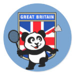 This little badminton-playing panda is too cute! Panda holds a raquet and is ready to hit the shuttle for the British team! Great for fans of the United Kingdom badminton team or British badminton players!