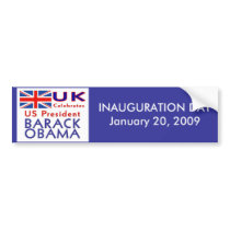 UK CELEBRATES President Obama Inauguration bumper stickers