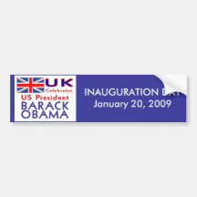 UK CELEBRATES President Obama Inauguration Bumper Sticker