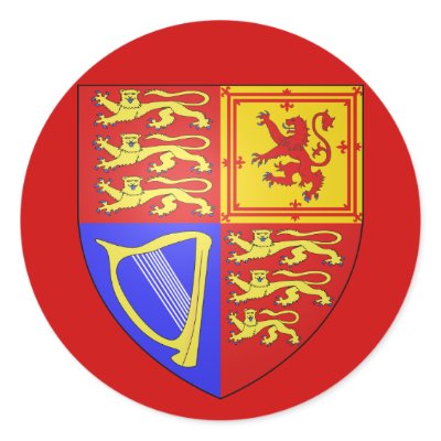 UK COAT OF ARMS ROUND STICKER by dizzypixels