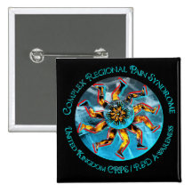 UK CRPS/RSD Awareness World of Fire & Ice Button