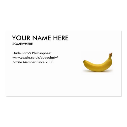 UK Customize Your Card Banana UK Business Card