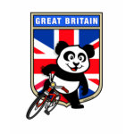 This cute cycling panda stands in front of a U.K. flag with his bike. This original design makes a perfect gift for British bicyclers or bicycling fanatics in Great Britain. Great for everyone who loves cute pandas and biking.