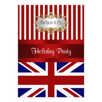 UK England Flag Party Invitation Red White Blue V2
