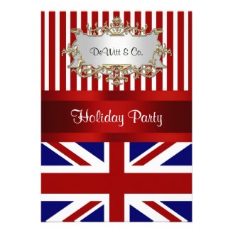 UK England Flag Party Invitation Red White Blue V2