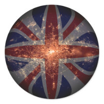 UK Fisheye Flag over London at Night stickers