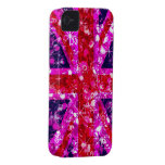 UK flag glitter pink iphone 4 barely case Case-Mate iPhone 4 Cases