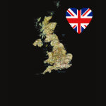 United Kingdom Flag Heart Map Fitted AA T-Shirt