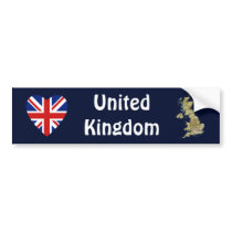 UK Flag Heart + Map Bumper Sticker