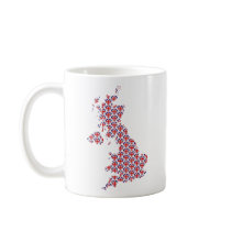 UK Flag-hearts Map Customizable Mug