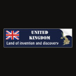 United Kingdom Flag Map Text Bumper Sticker