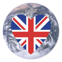 UK Flag over Planet Earth stickers