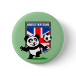 This adorable little panda is too cute! He's featured in front of a large flag from Great Britain and ready to play football and score some goals. This cute design is perfect for football players and soccer fans.