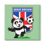This adorable little panda is too cute! He's featured in front of a large flag from Great Britain and ready to play football and score some goals. This cute design is perfect for football players and soccer fans.