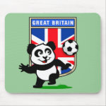 This adorable little panda is too cute! He's featured in front of a large flag from Great Britain and ready to play football and score some goals. This cute design is perfect for football players and soccer fans.