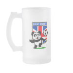 This adorable little panda is too cute! He's featured in front of a large flag from Great Britain and ready to play football and score some goals. This cute design is perfect for football players and soccer fans.