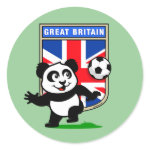 This adorable little panda is too cute! He's featured in front of a large flag from Great Britain and ready to play football and score some goals. This cute design is perfect for football players and soccer fans.