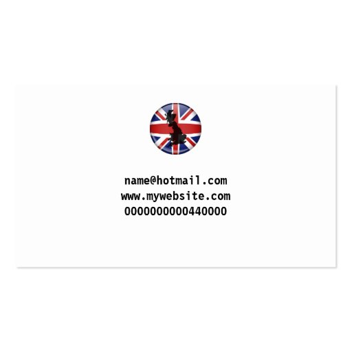 UK Globe, Your Name Here Business Card Templates (back side)