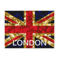 UK Gold flag London 3-D postcard