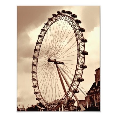 (UK) London Eye Vintage Print Photo zazzle_photoenlargement