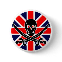 UK pirate flag. buttons by asyrum UK pirate flag. buttons
