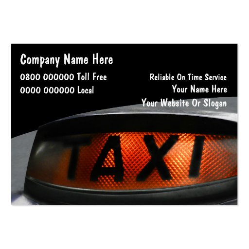 UK Taxi Business Cards (front side)
