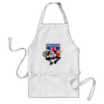 This adorable little panda loves to get out on the court and hits some balls. Panda plays in front of a large flag of Great Britain. This is a great design for anyone who loves to play tennis, watch tennis or just loves cute pandas.