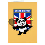 This adorable little panda loves to get out on the court and hits some balls. Panda plays in front of a large flag of Great Britain. This is a great design for anyone who loves to play tennis, watch tennis or just loves cute pandas.