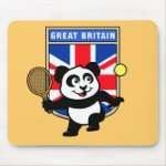 This adorable little panda loves to get out on the court and hits some balls. Panda plays in front of a large flag of Great Britain. This is a great design for anyone who loves to play tennis, watch tennis or just loves cute pandas.