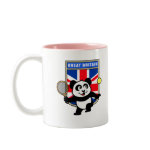 This adorable little panda loves to get out on the court and hits some balls. Panda plays in front of a large flag of Great Britain. This is a great design for anyone who loves to play tennis, watch tennis or just loves cute pandas.