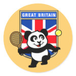 This adorable little panda loves to get out on the court and hits some balls. Panda plays in front of a large flag of Great Britain. This is a great design for anyone who loves to play tennis, watch tennis or just loves cute pandas.