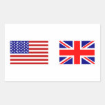 UK & USA Flags Side by Side Stickers