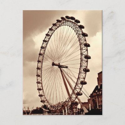 (UK) Vintage London Eye Postcard