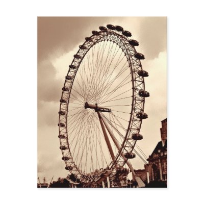 (UK) Vintage London Eye Postcard by webgrrl