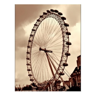 (UK) Vintage London Eye Postcard