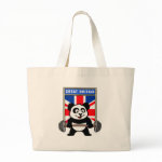 This cute bodybuilding panda loves weightlifting. He stands in front of a large flag of Great Britain. Look how easy he lifts that heavy barbell loaded with weight plates. This design is too cute. Great gifts here for anyone from the United Kingdom who loves weightlifting.