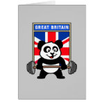 This cute bodybuilding panda loves weightlifting. He stands in front of a large flag of Great Britain. Look how easy he lifts that heavy barbell loaded with weight plates. This design is too cute. Great gifts here for anyone from the United Kingdom who loves weightlifting.