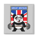 This cute bodybuilding panda loves weightlifting. He stands in front of a large flag of Great Britain. Look how easy he lifts that heavy barbell loaded with weight plates. This design is too cute. Great gifts here for anyone from the United Kingdom who loves weightlifting.
