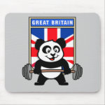 This cute bodybuilding panda loves weightlifting. He stands in front of a large flag of Great Britain. Look how easy he lifts that heavy barbell loaded with weight plates. This design is too cute. Great gifts here for anyone from the United Kingdom who loves weightlifting.