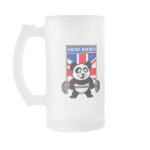 This cute bodybuilding panda loves weightlifting. He stands in front of a large flag of Great Britain. Look how easy he lifts that heavy barbell loaded with weight plates. This design is too cute. Great gifts here for anyone from the United Kingdom who loves weightlifting.