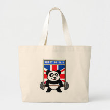 UK Weightlifting Panda Tote Bags