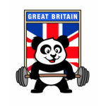 This cute bodybuilding panda loves weightlifting. He stands in front of a large flag of Great Britain. Look how easy he lifts that heavy barbell loaded with weight plates. This design is too cute. Great gifts here for anyone from the United Kingdom who loves weightlifting.